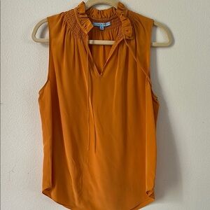 ANTONIO MELANI Ruffled Orange Blouse